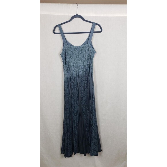 Indigo Thread Co Maxi S Dress Blue Lace Panel Ombre Whimsigoth Fairy Ethereal - Picture 2 of 7